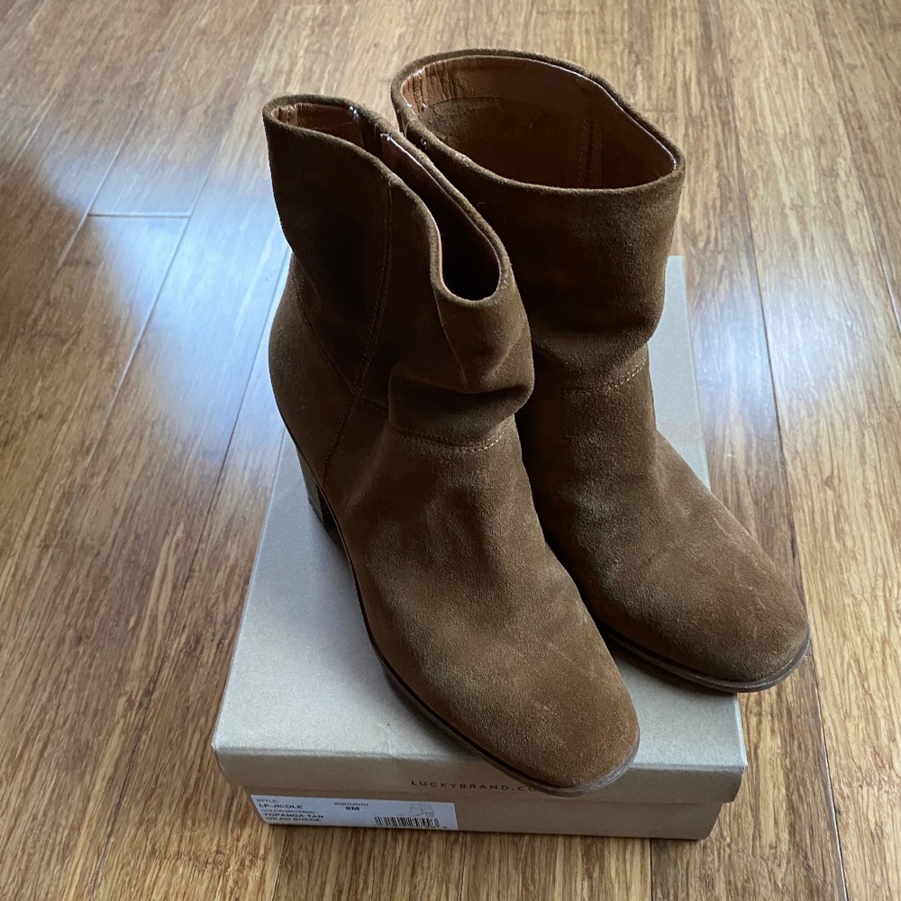 Luck Brand Jicole Suede Bootie Topanga Oiled Suede